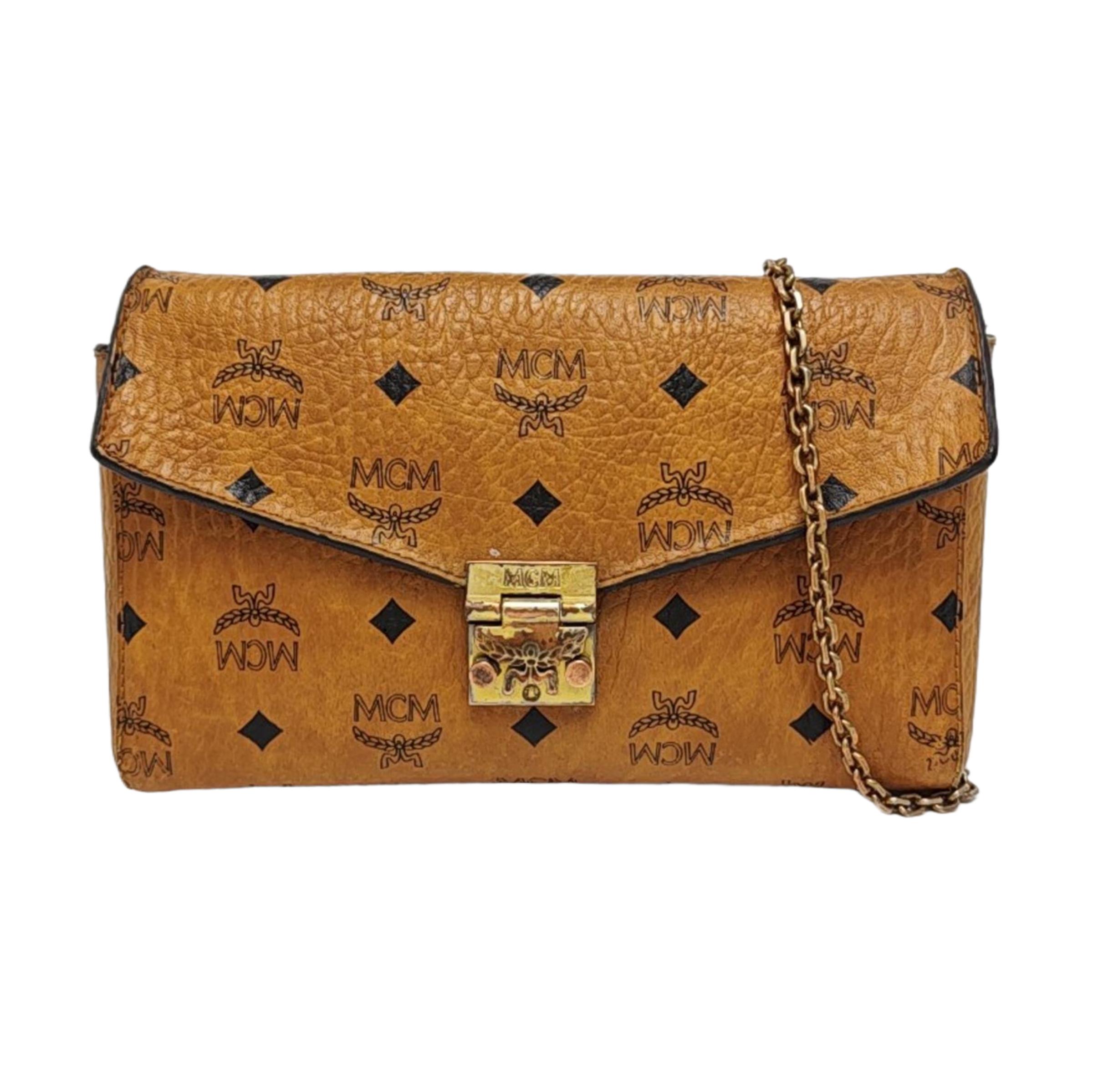 [Pre-Owned] Millie Visetos Monogram Chain Studded Leather Crossbody Bag - Fair #6Y2CCU ONE SIZE