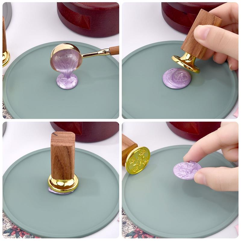 Octagon/Round Silicone Pad For Wax Seal Stamp Sealing Envelope Invitation DIY Scrapbook Tool Table Cup Insulation Pad