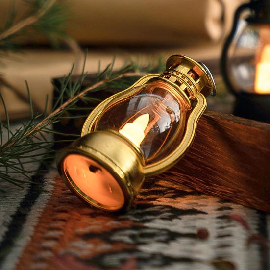 Exquisite Candle Lantern Glare Free Enhance Atmosphere Durable Mini Lantern with Flickering LED Candles Decor