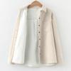 Women's  And Winter Solid Color Retro Loose Padded Long-Sleeved Shirt