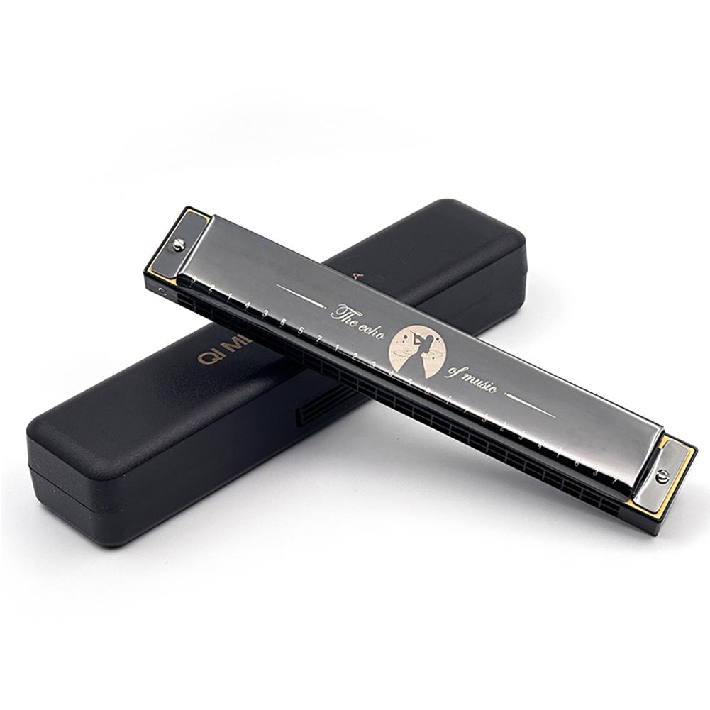 24 Holes Compact Mouth Organ C Key Standard Harmonica Lightweight Harmonica Musical Instrument  for Students Beginners чёрный