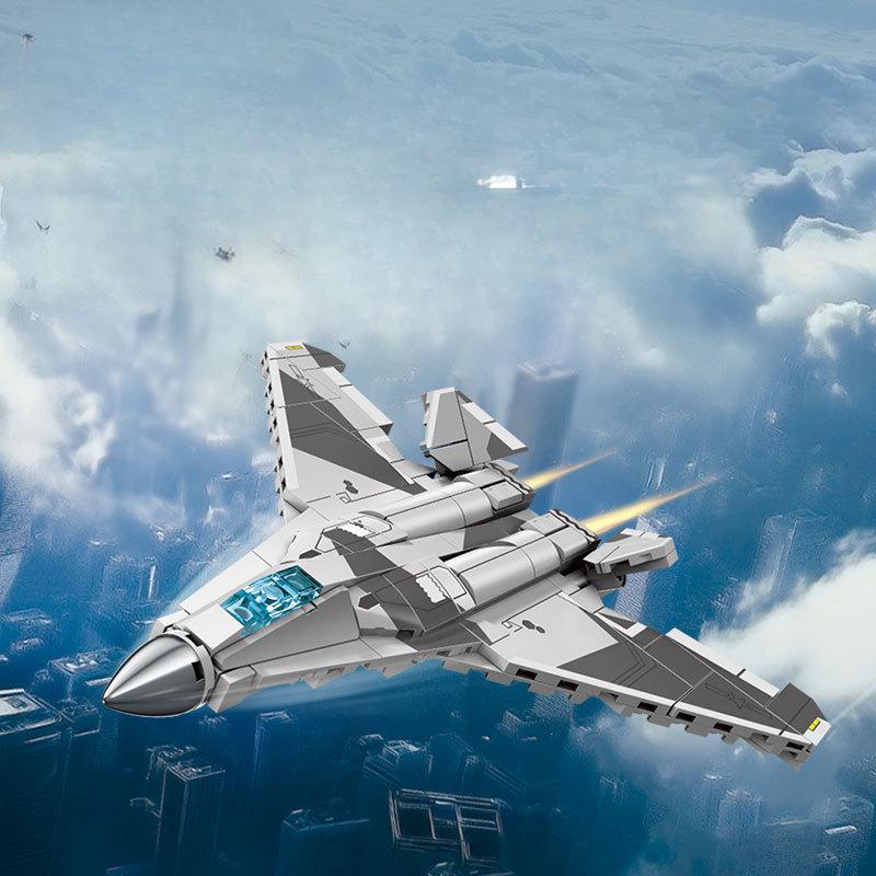 820pcs 4 In 1 Military Series Air Force 6th Generation Fighter Jet Children's Building Block Toys No Box