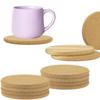 Samcos Cork Coasters, 12 Round Plain Coasters, Reusable Cork Circles, Heat-Resistant, Water-Absorbent, High-Density, Suitable for Glasses and Mugs,