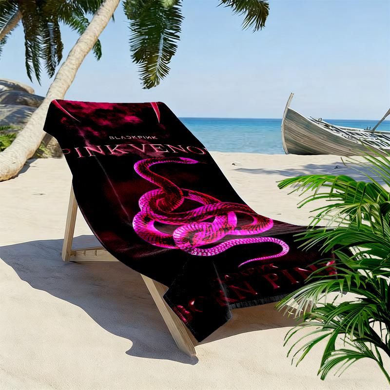 Vibrant Pink Vibes: Blackpink's Signature Style Beach Towel Portable for Travel Beach Seaside Absorbent Bath Towel Swim Travel and Vacation Towels
