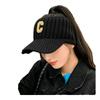 C letter empty top knitted cap women's autumn and winter outdoor running fashion versatile warm wool cold baseball cap