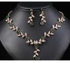 European & American Vintage Plum Blossom Necklace Set with Colored Diamonds