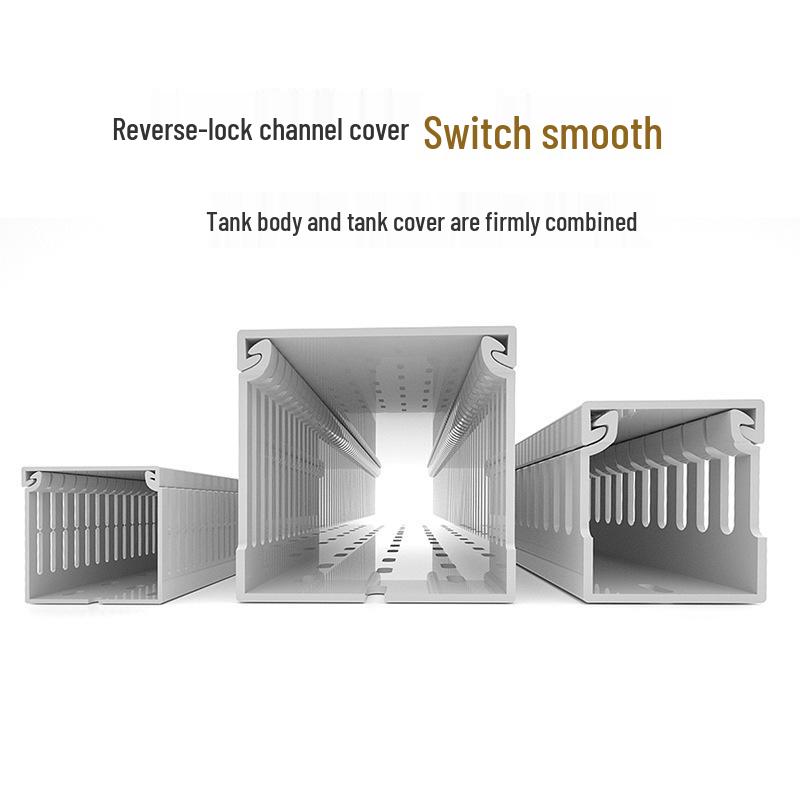 Gray PVC Flame Retardant Surface-Mounted Cable Management Raceway & Wiring Duct Box
