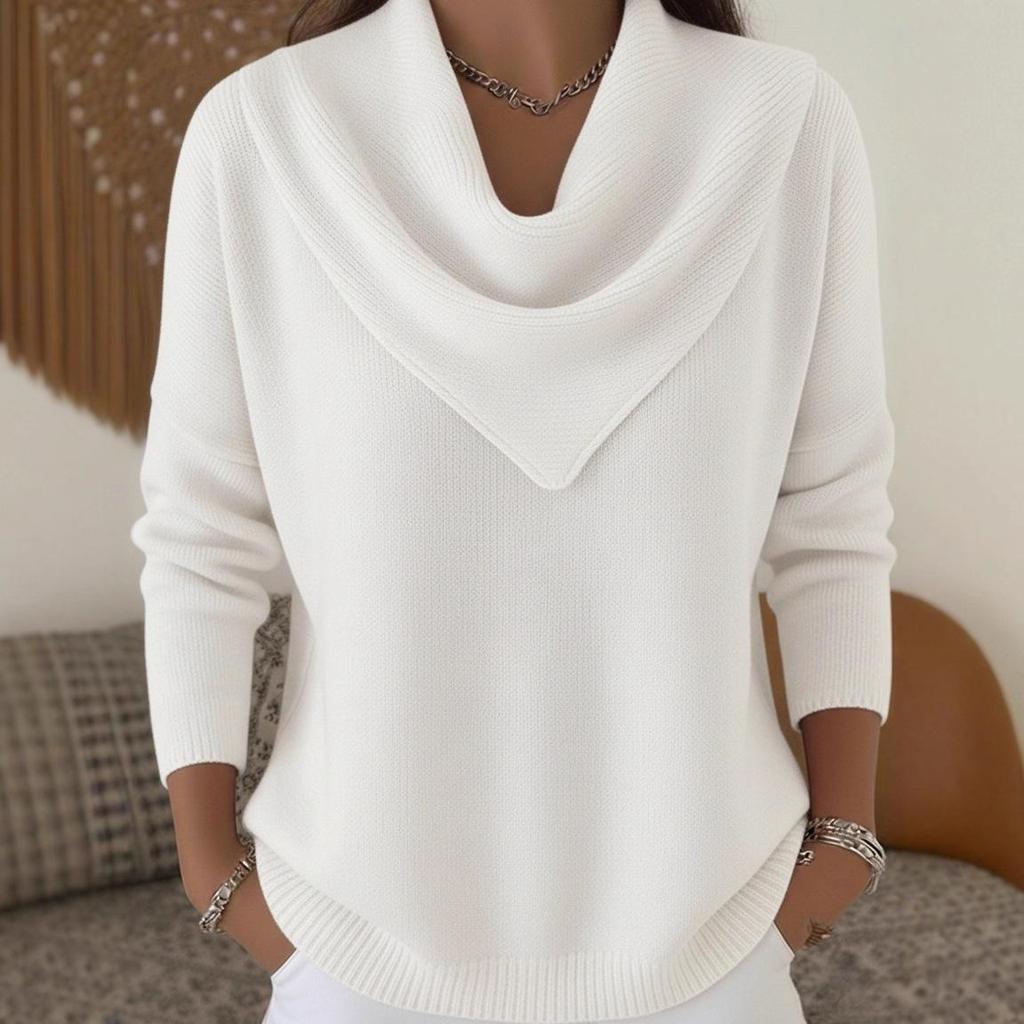 Pull Haut Manches Longues Couleur Unie Automne/Hiver 2025 pour Femme