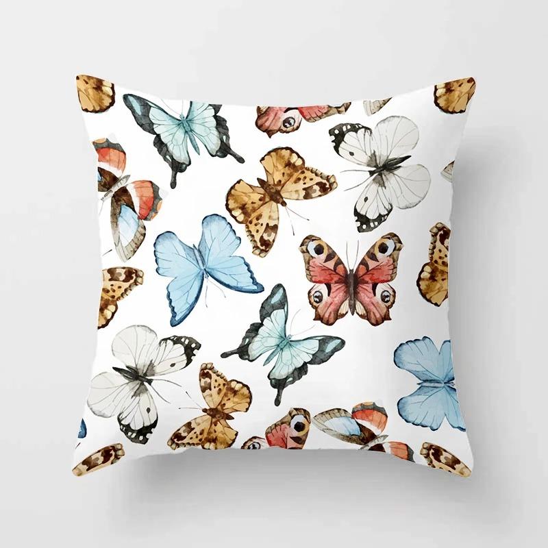 Colorful Flower Butterfly Pillowcase Office Living Room Car Ornaments Home Pillowcase