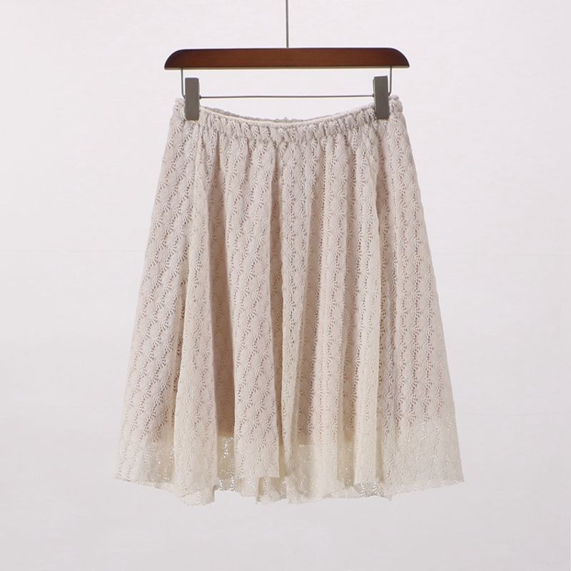 

[WM] Brand Discount Fashion All-Matching Women s Wear Summer Elastic Waist Mesh A- line Skirt Mid Skirt 7004-31