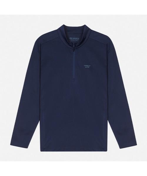 BANGBANG Unisex Polymesh Half-Zip Long Sleeve Tee (Ntmt14)