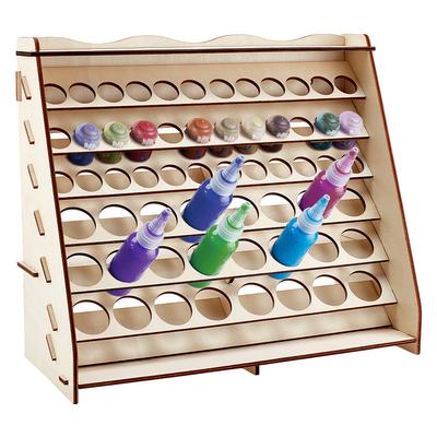 1 Set Holzfarben-Organizer-Ständer Pigment Wandmontage-Lagerregal PapayaWhip 165x400x340mm