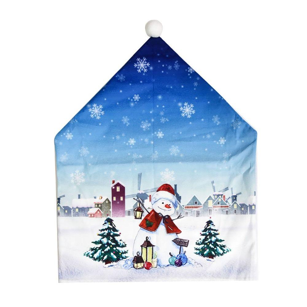 

Decorations Kitchen Snowflakes Dining Table Home Decoration Christmas Chair Covers Santa Claus Hat B