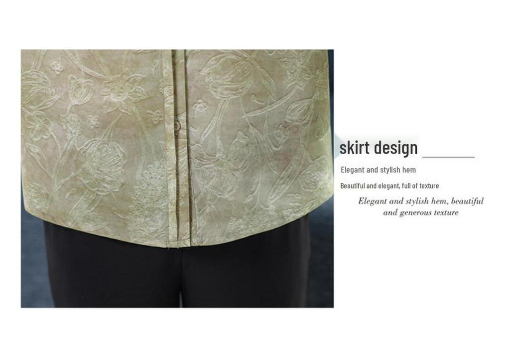 Chic Summer Chinese-Style Plus Size Shirt for Middle-Aged and Elderly Women