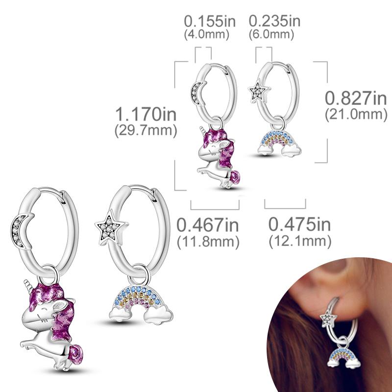 New Women Earrings Original 925 Silver Hoop Earrings Engagement Wedding Birthday Drop Earring Women Jewelry Gifts