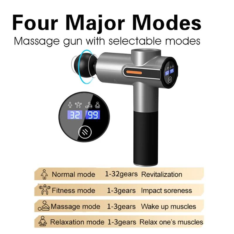 Professional Grade High-frequency Vibration Muscle Relaxation Massage Gun, Multifunctional Intelligent Touch Screen Fascia Gun
