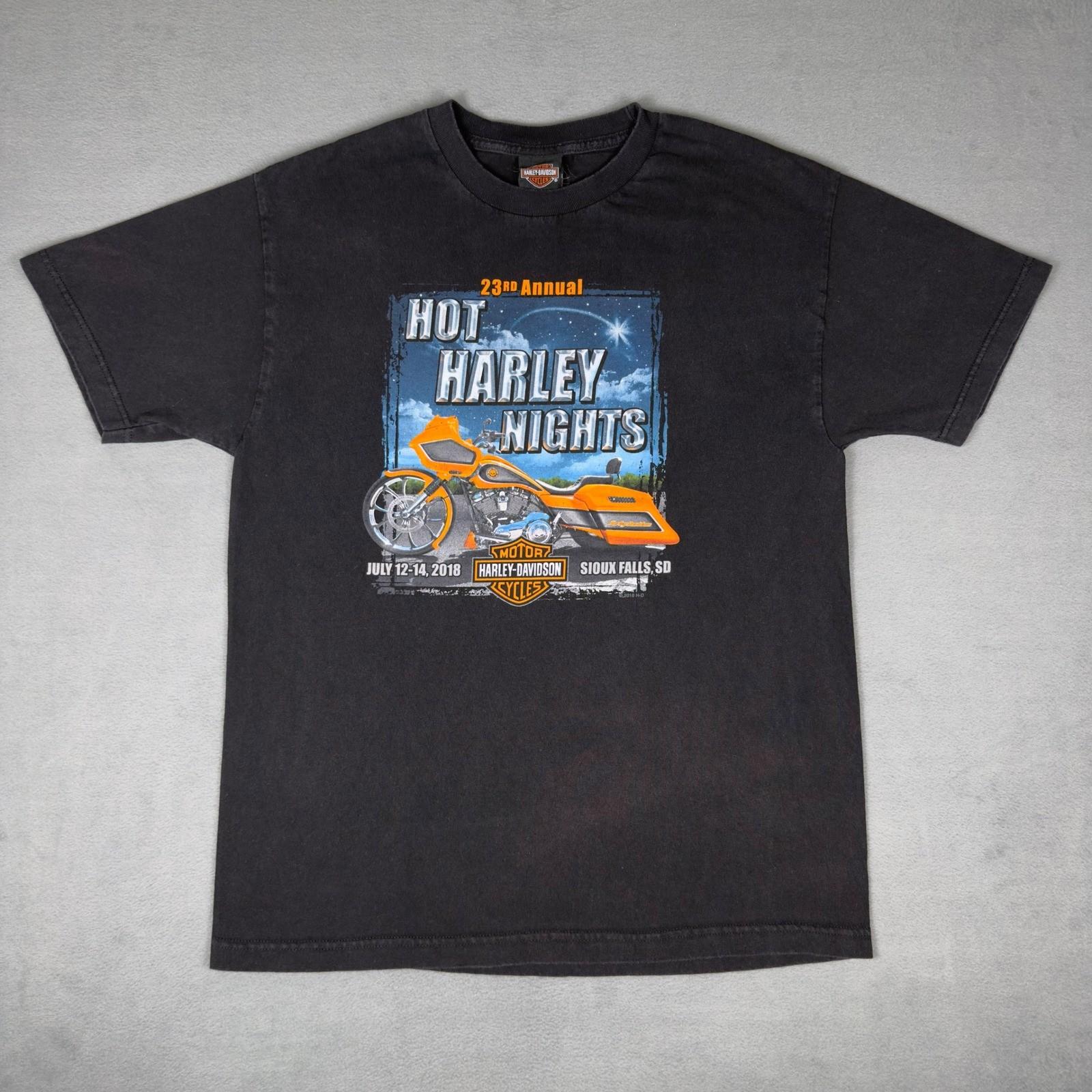 Harley Davidson Hot Harley Nights 2018 Sioux Falls SD T-Shirt Biker Men s L Unisex T-Shirt L