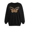 Damska bluza ponadgabarytowa Graficzna bluza z okrągłym wycięciem Dziewczyna estetyczna Vintage Butterfly Printed Streetwear Casual topy z długim rękawem Pullover