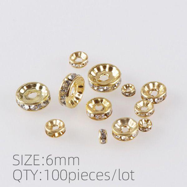 100 Stück Abstandshalter Perlen für die Schmuckherstellung, Strass-Abstandshalter Perlen Kristall-Abstandshalter Perlen für Armbänder, Akzentperlen für Stifte