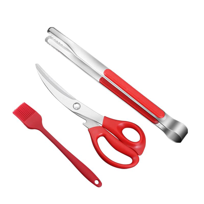 3-Piece Stainless Steel BBQ Tool Set