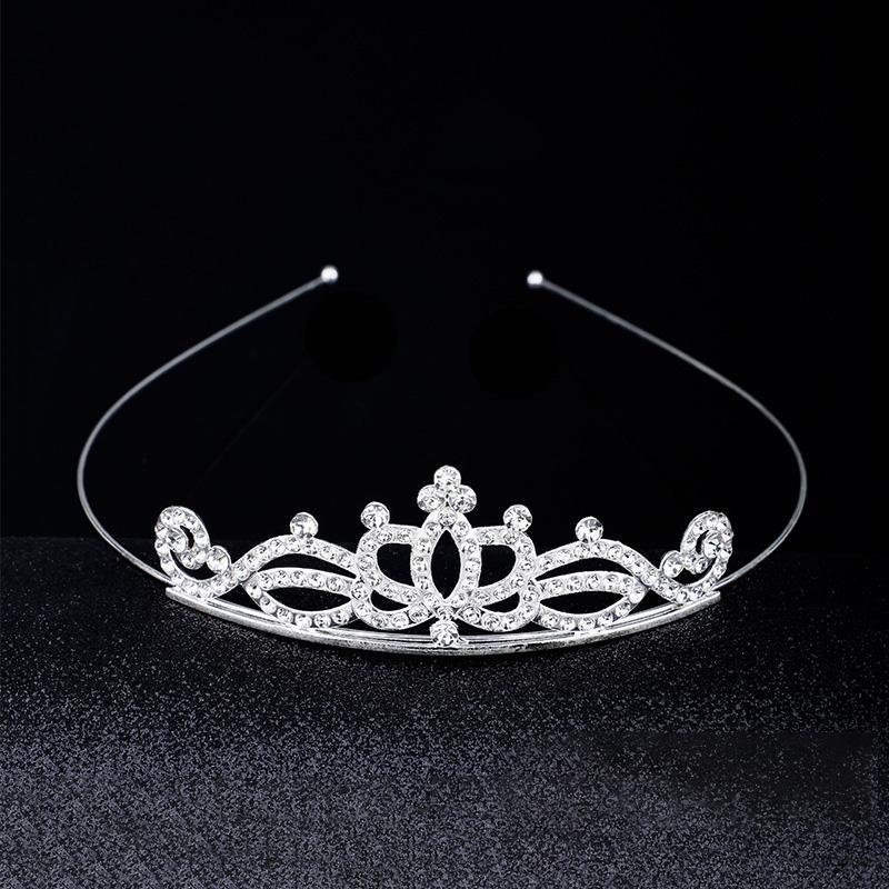 

1 шт. Хрустальные изысканные стразы Детские украшения для девочек Подарки Аксессуары для волос Свадебные тиары Корона королевы принцессы Женский ободок V