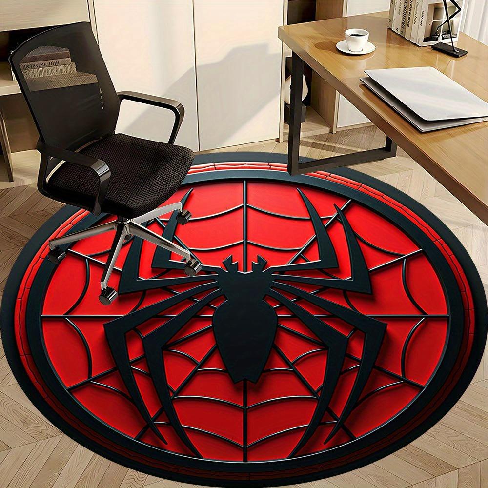 

1pc Spider-Man Web Design Round Rug - Perfect for Home Office, Living Room, or Home Bedroom Decor -0412205 80cm by 80cm