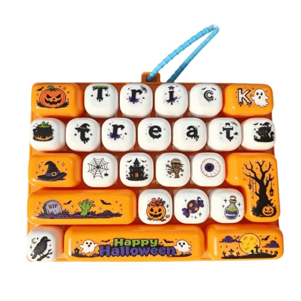 26 Key Decompression Button Toy Cute Design Halloween Keyboard Keychain Popular Pendant