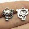 20pcs Charms Cat Tibetan Bronze Silver Color Pendants Antique Jewelry Making DIY Handmade Craft