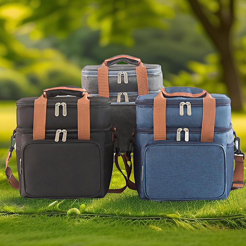 Layer Cooler Double Insulated Lunch Bag Adjustable Strap Cooler Outdoors Student