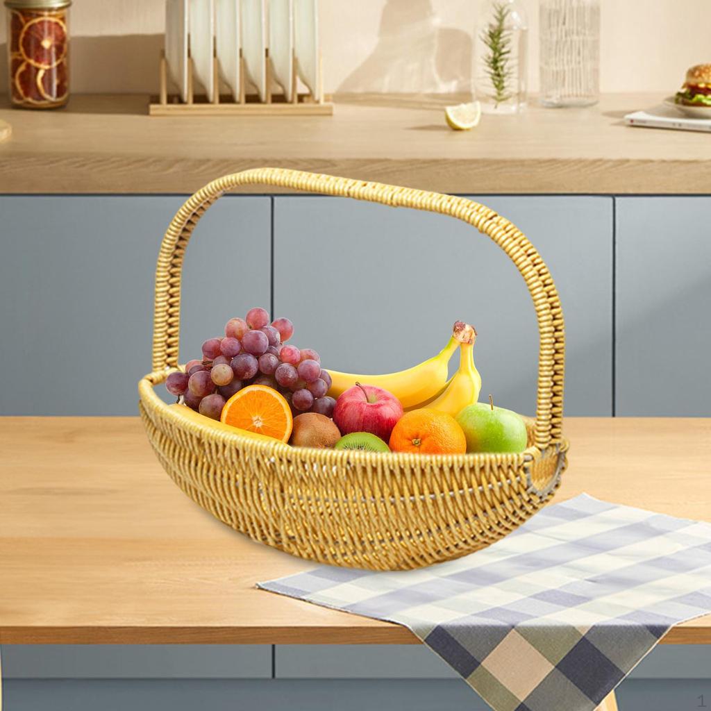 Flower Basket Picnic ,Storage Handwoven Hand Basket,Woven for Sundries Gifts