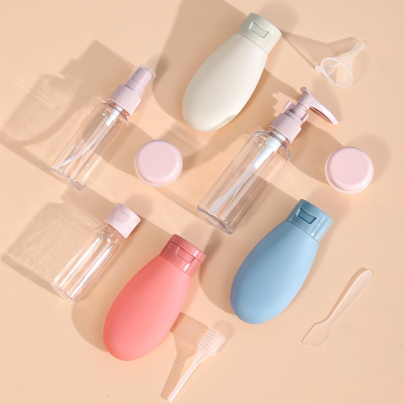 Travel-Size Refillable Bottle Set: 11-Piece Portable Shampoo, Shower Gel, Makeup, Lotion, and Spray Containers