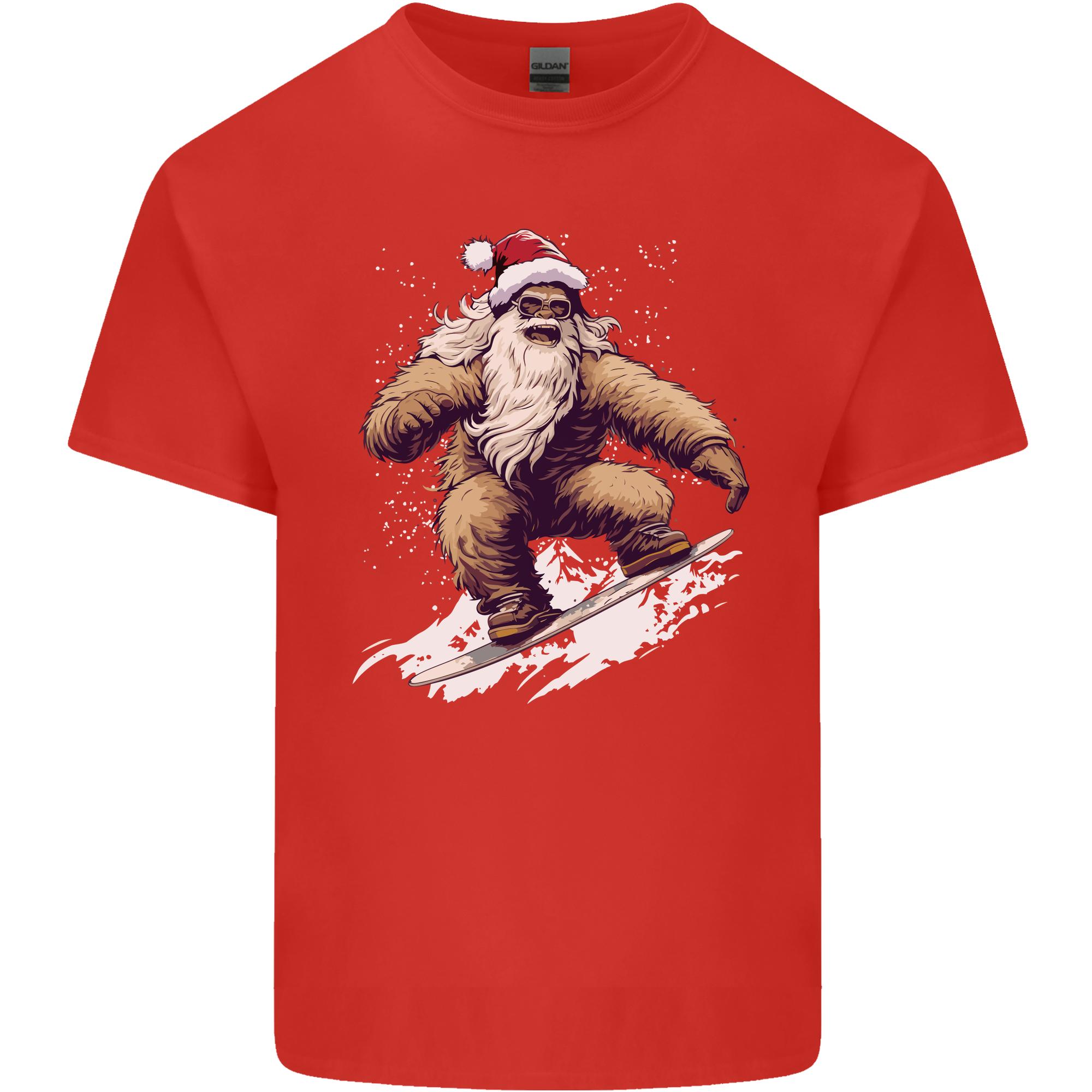 Snowboarding Yeti Christmas Bigfoot Xmas Funny Unisexs Light Cotton TShirt S