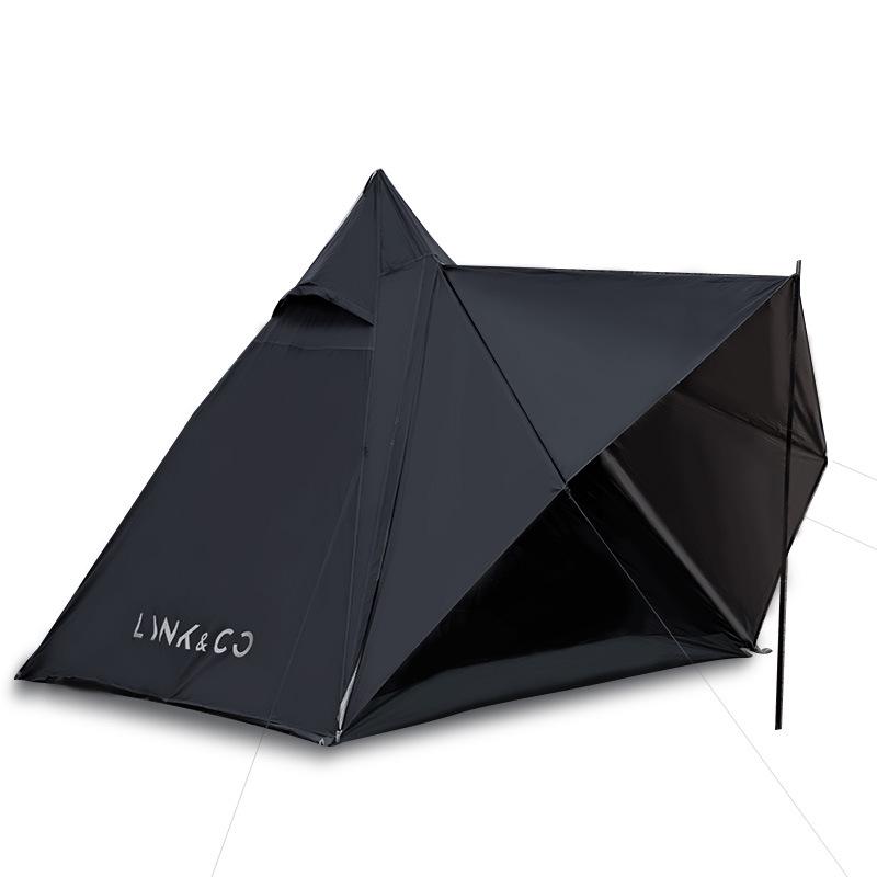 Tenda Piramidale Guerriero Nero: Tenda da Campeggio Esterna Doppio Strato Impermeabile per Più Persone