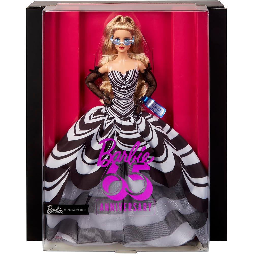 Barbie 65th Anniversary Doll Blonde Signature Black Dress Up Doll for Ages 6 and Up