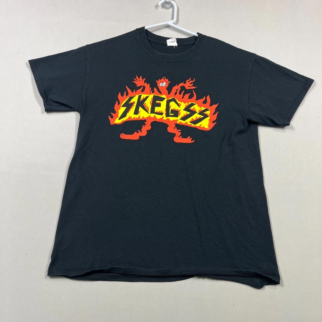 Camiseta de la Banda Skegss Música Australiana Rock Gildan Auténtica Negra Algodón Camiseta Hombre Mediana M