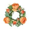 Portacandele per San Valentino Anelli Anelli Portacandele Fiore di Rosa Artificiale Ghirlanda per Matrimonio Festa Centrotavola