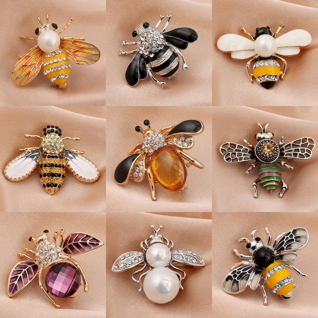 1 piece of women's European and American trendy little bee Zircon brooch for fashionable dressing, banquet, party, holiday gift