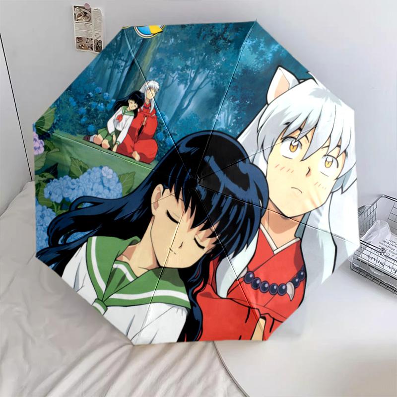 1PC Inuyasha Automatic Umbrella - Suitable Travel Outdoor Portable Umbrella Birthday Gift Daily Essentials