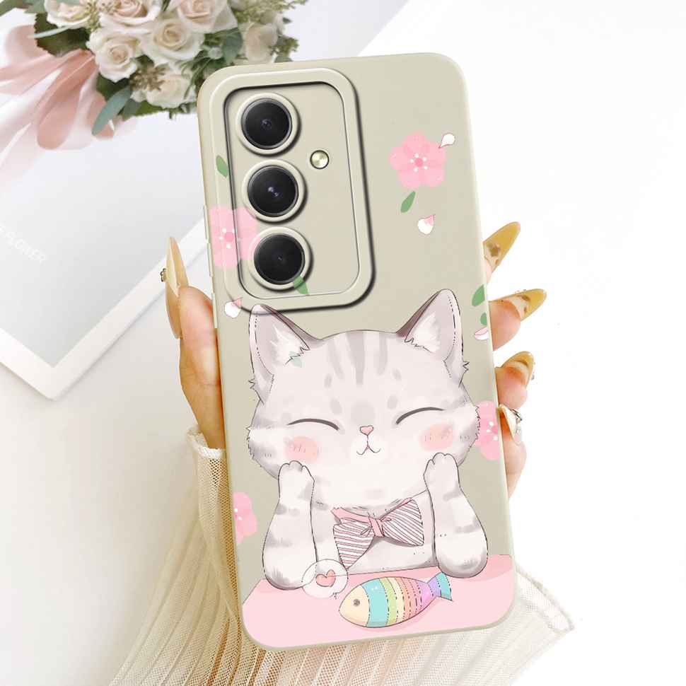 

For Samsung Galaxy A55 5G Case Cute Cat Book Pattern Cover Soft Phone Case For Samsung A 55 A55 SM-A556B Back Covers Galaxy A55 5G