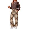 Women's Casual Loose Fit Color Round Neck Sweatshirt and Pants Set, 2 Piece Matching Outfit for Everyday Wear