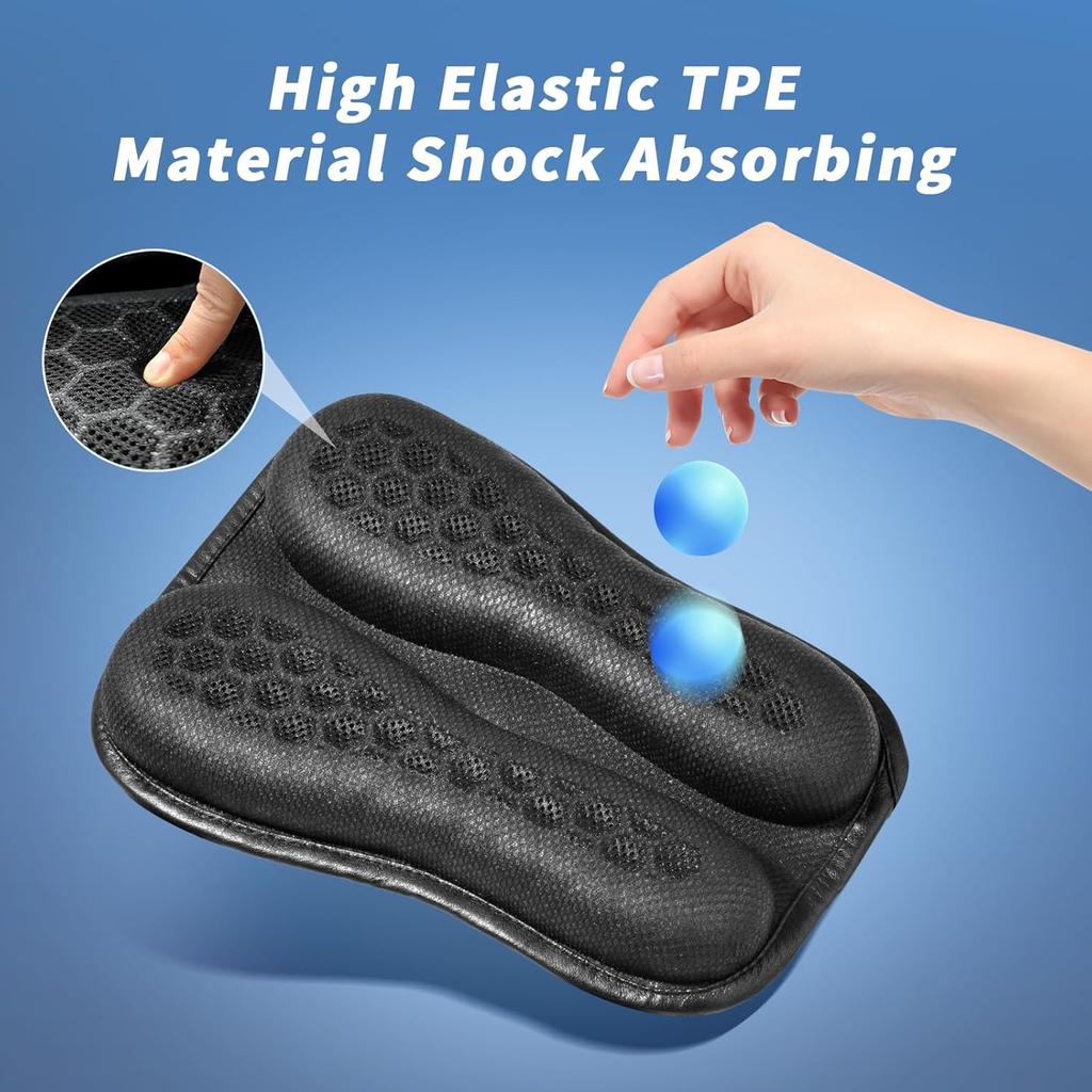 WDG Motorcycle Seat Cushion Pad 3D Honeycomb High Elasticity Gel Material Comfortable Breathable Shock Absorption for Long Rides Seat Cushion