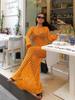 EDOLYNSA Sexy Cut Out Bell Sleeve Solid Knit Crochet Beach Maxi Dress 2024 Women Summer Chic Swimsuit Cover Up Elegant Party Outfit K23