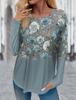 3D Print Floral Graphic Women's T Shirt Long Sleeve Tops Basic Design Fashion Round Neck Regular Fit Y2K Sweatshirt For Girls