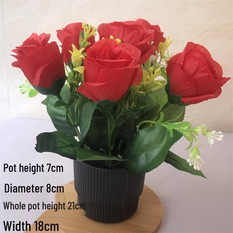 Small Silk Carnation Decorative Flower In Pot for Living Room, Coffee Table, or Dining Table Arrangement