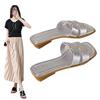 Large size thick-heeled slippers for women, new square head, light one-pedal lazy slippers Slippers