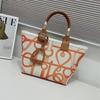 2024 High-End Women's Canvas & Leather Tote: Versatile, Large-Capacity, Handheld or Shoulder Bag