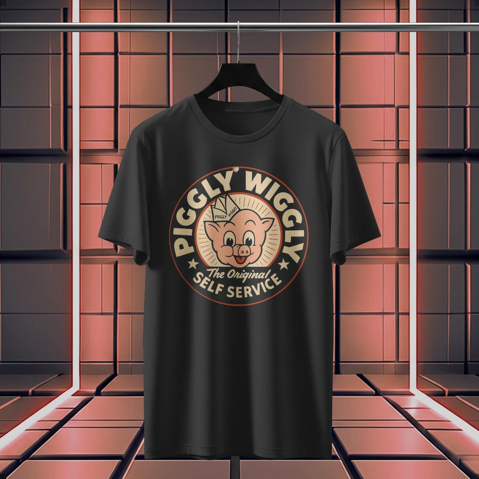 Piggly Wiggly Grocery logo funny T-Shirt Size S-5XL L