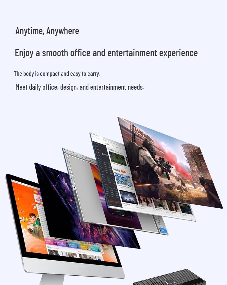 Mofang 12th Gen N150 Mini PC - Win11, Office Home, N100, Gaming, 4K, Portable, Compact.