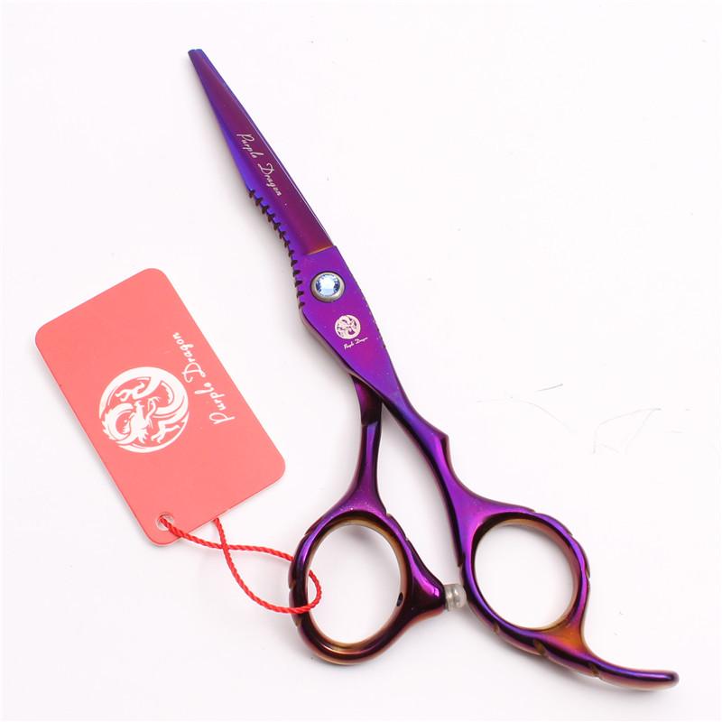 Purple Dragon 6" Barber & Thinning Scissors Set - Straight Shears for Adult Hairdressing