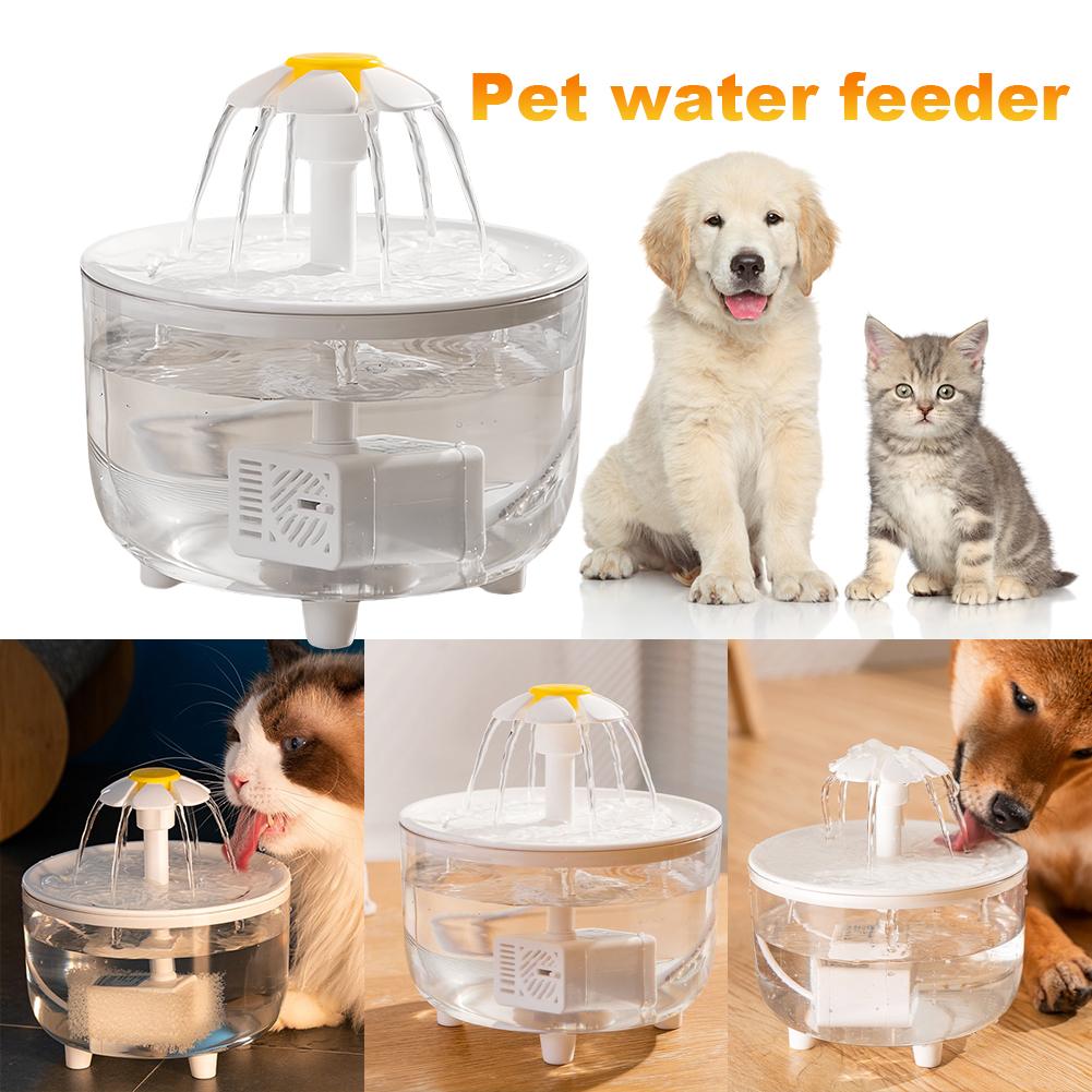 1200ml Cat Water Fountain USB Auto Filter Transparent Cat Drinker Electric Mute Recirculate Filtering Drinker Pet Water Fountain